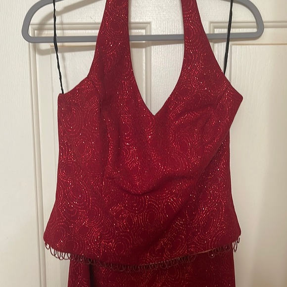 Rebecca Dresses & Skirts - Dress Red floor length sequined evening, wedding or prom gown Christmas party